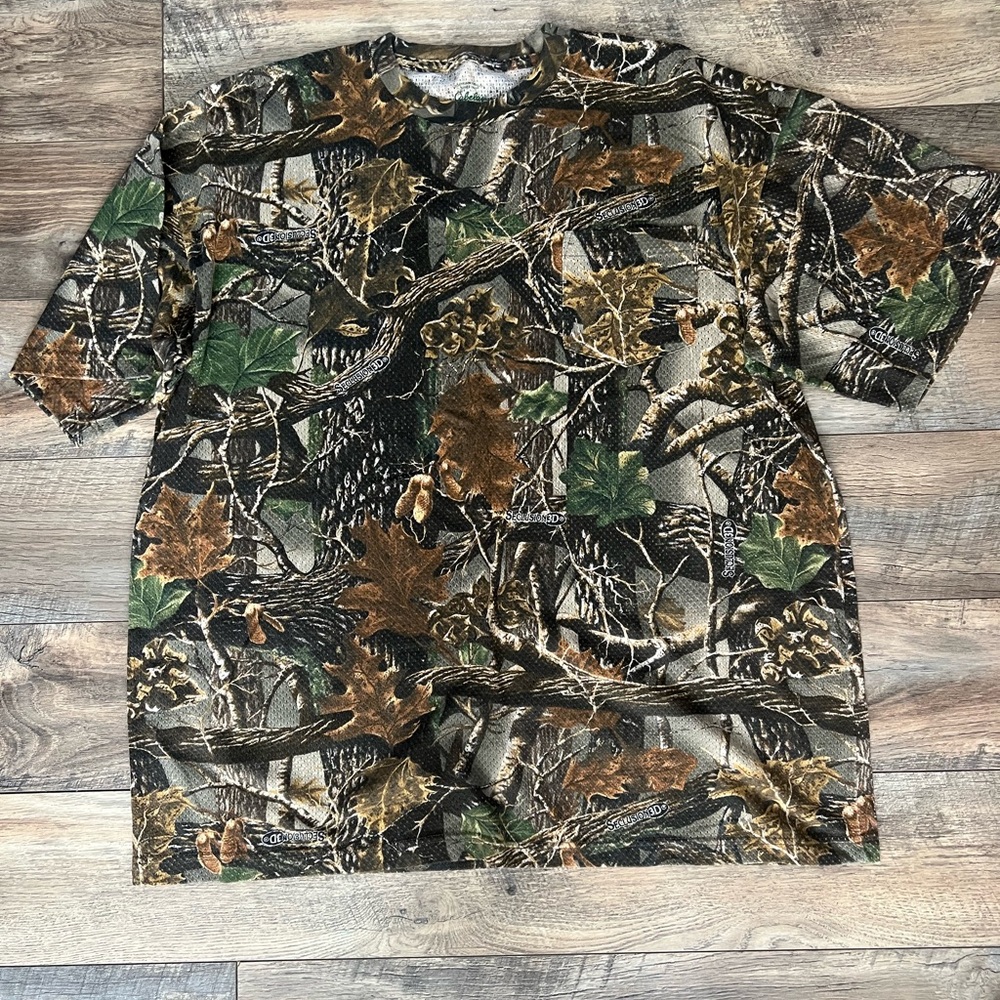 Cabela's Seclusion 3D Real Camo Men's XXL 2XL  Shirt Short Sleeve Mesh Y2K